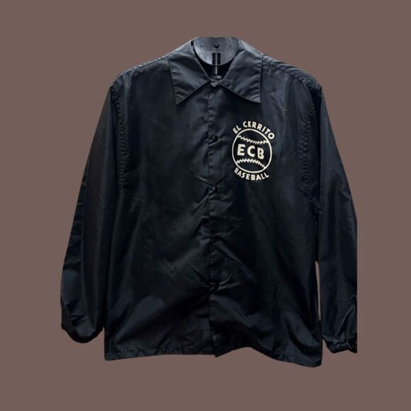 Vintage 1960s Pla-Jac by Dunbrooke Men's El Cerrito Baseball Coach Jacket Black - Picture 1 of 3